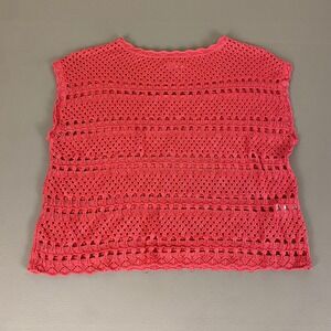 Avenue Top Plus Size Size 14/16 Coral Crochet Open Knit‎ Sleeveless Summer